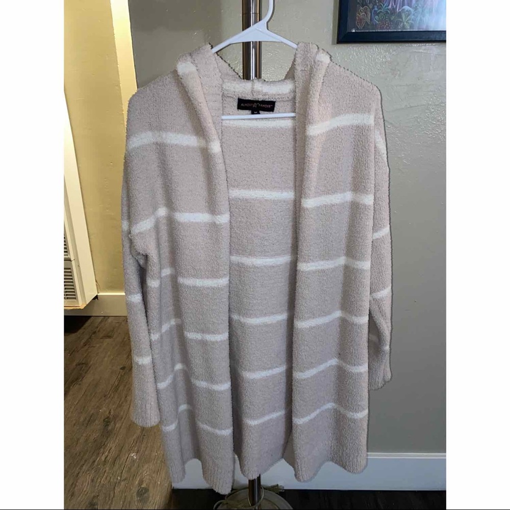 Striped Fleece Cardigan